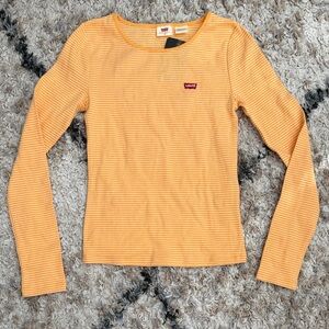 NWT Levi's Orange Striped Long Sleeve Shirt